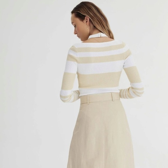 SOLD—NWT Significant Other Blair Top in Almond/Cream Stripe - Picture 3 of 8